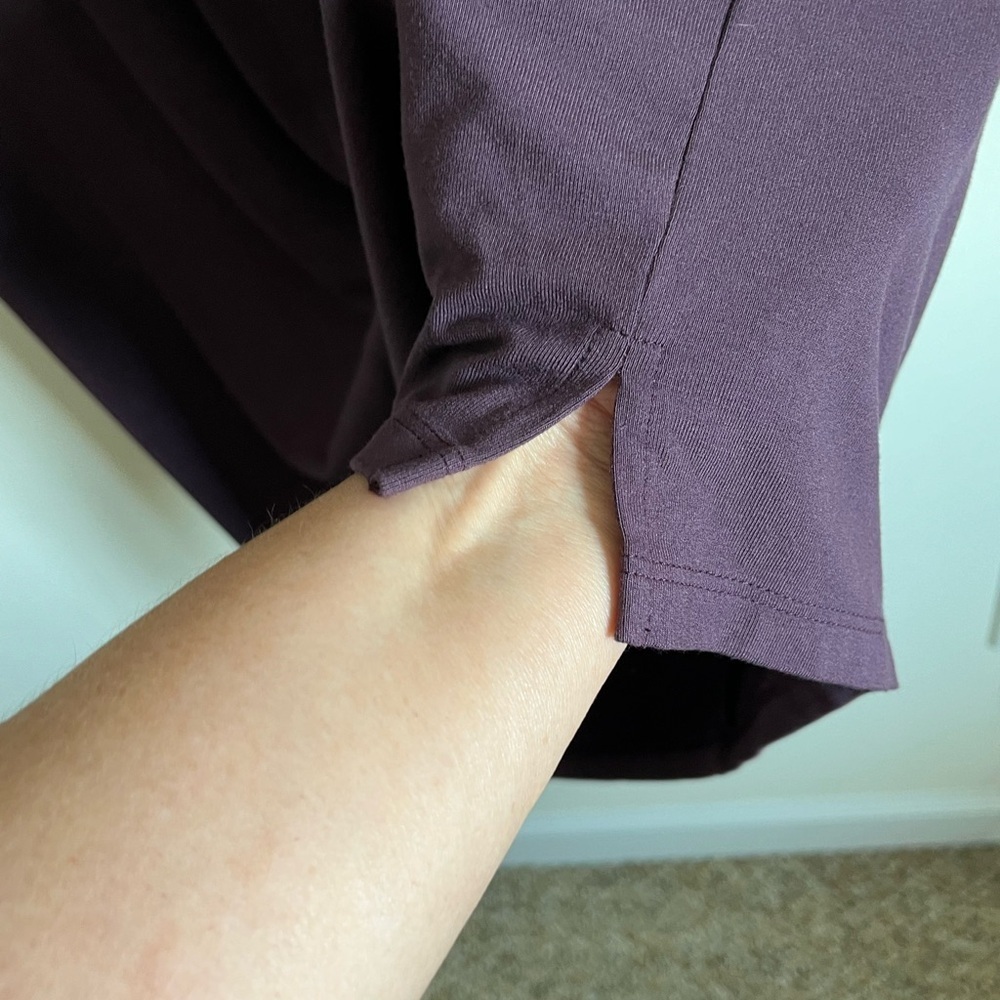 Lilla P Super Soft Jersey Knit Pullover Midi Shift Dress Eggplant Women’s sz Med - Picture 8 of 14